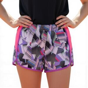 C9 CHAMPION Pink Black Geometric Girls Athletic Running Shorts